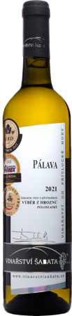 Fľaša vína Pálava 2021, výber z hrozna (polosladké)
