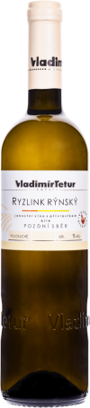 Fľaša vína Ryzlink rýnský 2021, pozdný sber (polosuché)