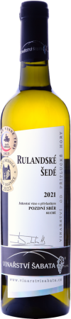 Fľaša vína Rulandské šedé 2021, pozdný sber (suché)