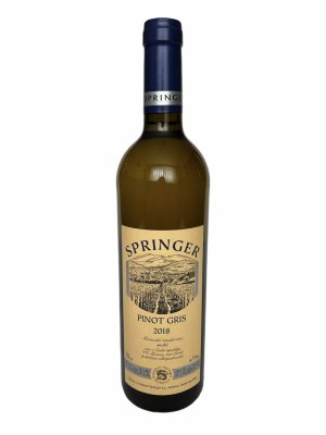 Fľaša vína Pinot Gris 2018, zemské víno (suché)