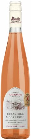 Fľaša vína Rulandské modré rosé 2021, pozdný sber (suché)