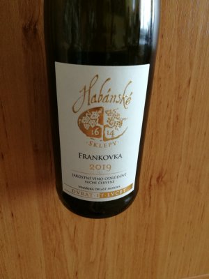 Fľaša vína Frankovka 2019, akostné víno (suché)