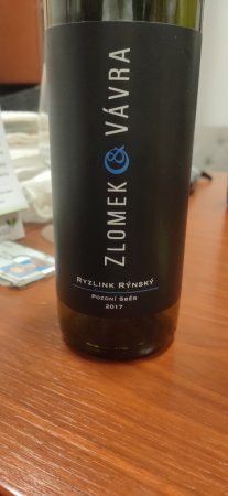Fľaša vína Ryzlink rýnský 2017, pozdný sber (suché)