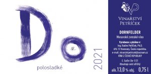 Fľaša vína Dornfelder 2021, zemské víno (polosladké)