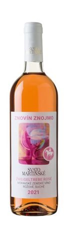 Fľaša vína Zweigeltrebe Rosé (Svatomartinské) 2021, zemské víno (suché)