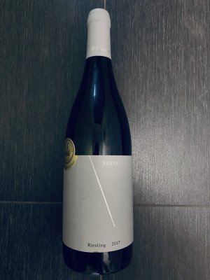 Fľaša vína Riesling Reserva 2017, pozdný sber (suché)