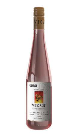 Fľaša vína Frankovka rosé 2020, pozdný sber (polosuché)