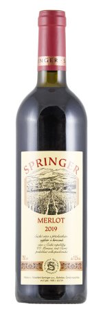 Fľaša vína Merlot 2019, výber z hrozna (suché)