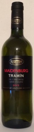Fľaša vína Tramín červený (Maidenburg) 2013, výber z hrozna (polosuché)