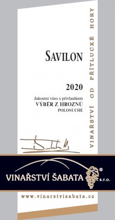 Fľaša vína Savilon 2020, výber z hrozna (polosuché)