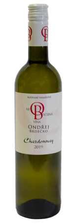 Fľaša vína Chardonnay 2019, zemské víno (suché)