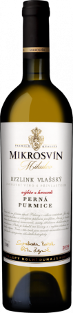 Fľaša vína Ryzlink vlašský (Purmice) 2019, výber z hrozna (suché)
