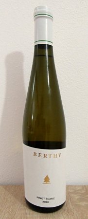 Fľaša vína Pinot Blanc 2018, zemské víno (suché)