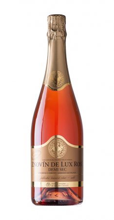 Fľaša vína Znovín de Lux rosé demi sec 2018, šumivé víno stanovenej oblasti (sekt. s.o.) (suché)
