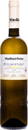 Fľaša vína Ryzlink rýnský 2020, pozdný sber (polosuché)