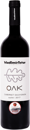 Fľaša vína Cabernet Sauvignon Oak 2017, pozdný sber (suché)