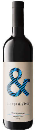 Fľaša vína Chardonnay 2018, akostné víno (suché)