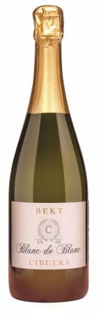 Fľaša vína Chardonnay - Blanc de Blanc, akostné šumivé víno (sec)