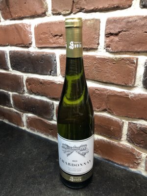 Fľaša vína Chardonnay 2019, pozdný sber (polosuché)