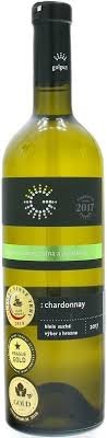 Fľaša vína Chardonnay 2017, výber z hrozna (suché)