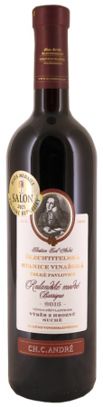 Fľaša vína Rulandské modré barrique 2015, výber z hrozna (suché)