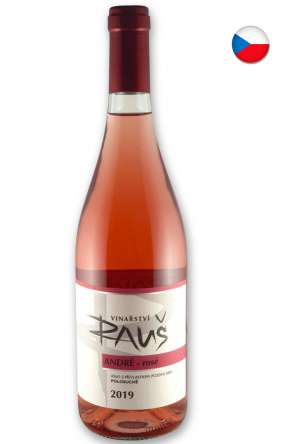 Fľaša vína André rosé 2019, pozdný sber (suché)