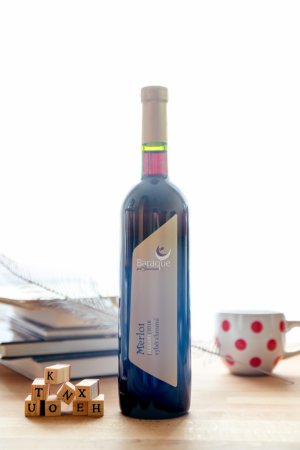 Fľaša vína Merlot 2016, výber z hrozna (suché)
