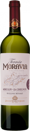 Fľaša vína Ryzlink rýnský Za cihelnou (Terroir Moravia) 2018, pozdný sber (suché)
