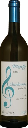 Fľaša vína Chardonnay 2019, pozdný sber (suché)