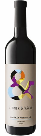 Fľaša vína Muškát moravský 2017, kabinetné víno (suché)