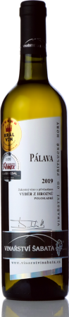 Fľaša vína Pálava 2019, výber z hrozna (polosladké)