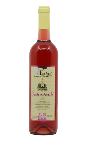 Fľaša vína Svatovavřinecké rosé 2019, pozdný sber (suché)