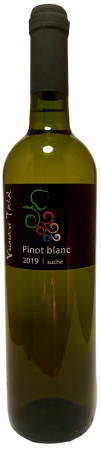 Fľaša vína Pinot blanc 2019, zemské víno (suché)