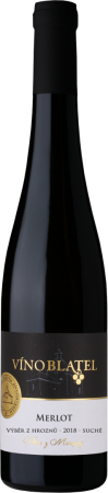 Fľaša vína Merlot 2018, výber z hrozna (suché)