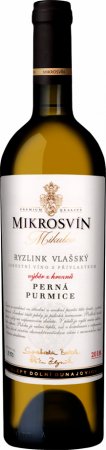 Fľaša vína Ryzlink vlašský (Purmice) 2018, výber z hrozna (suché)