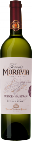 Fľaša vína Ryzlink rýnský Na stráni (Terroir Moravia) 2018, pozdný sber (suché)