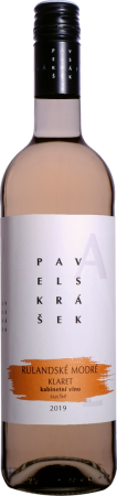 Fľaša vína Rulandské modré klaret 2019, kabinetné víno (suché)