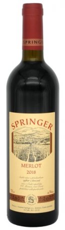 Fľaša vína Merlot 2018, výber z hrozna (suché)