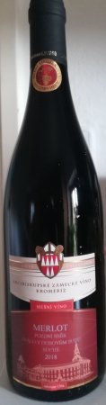 Fľaša vína Merlot 2018, pozdný sber (suché)