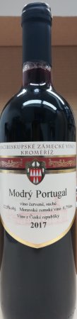 Fľaša vína Modrý Portugal 2017, zemské víno (suché)