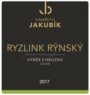 Fľaša vína Ryzlink rýnský 2017, pozdný sber (suché)