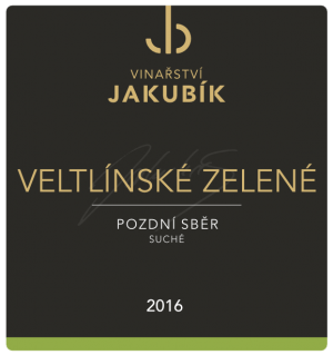 Fľaša vína Veltlínské zelené 2016, pozdný sber (suché)