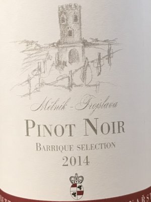 Fľaša vína Pinot Noir Barrique selection 2014, akostné víno (suché)