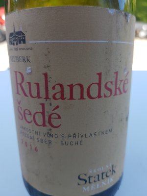 Fľaša vína Rulandské šedé 2016, pozdný sber (suché)