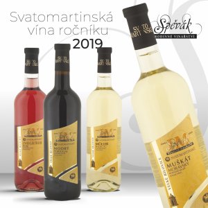 Fľaša vína Muškát moravský (Svatomartinské) 2019, zemské víno (suché)