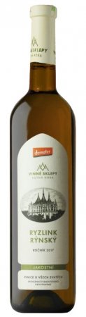 Fľaša vína Ryzlink rýnský 2017, akostné víno (suché)