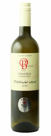 Fľaša vína Veltlínské zelené 2018, zemské víno (suché)