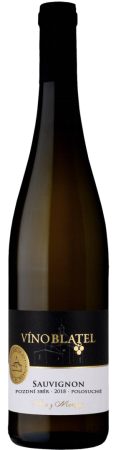 Fľaša vína Sauvignon 2018, pozdný sber (polosuché)