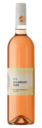 Fľaša vína Rulandské šedé 2018, zemské víno (polosuché)