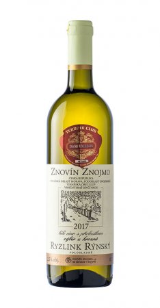 Fľaša vína Ryzlink rýnský 2017, výber z hrozna (polosladké)